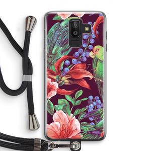 CaseCompany Papegaaien: Samsung Galaxy J8 (2018) Transparant Hoesje met koord