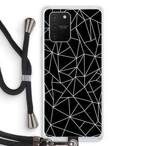 CaseCompany Geometrische lijnen wit: Samsung Galaxy S10 Lite Transparant Hoesje met koord