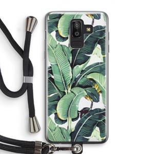 CaseCompany Bananenbladeren: Samsung Galaxy J8 (2018) Transparant Hoesje met koord