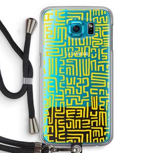 CaseCompany Majorelle Blue Print: Samsung Galaxy S6 Transparant Hoesje met koord