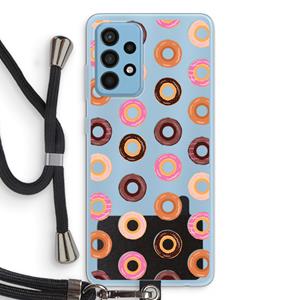 CaseCompany Donuts: Samsung Galaxy A52 Transparant Hoesje met koord