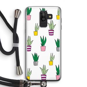 CaseCompany Sanseveria: Samsung Galaxy J8 (2018) Transparant Hoesje met koord