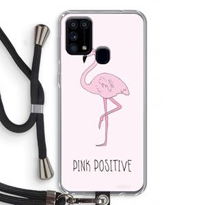 CaseCompany Pink positive: Samsung Galaxy M31 Transparant Hoesje met koord