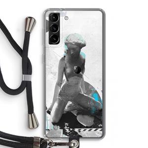 CaseCompany I will not feel a thing: Samsung Galaxy S21 Plus Transparant Hoesje met koord