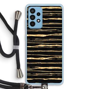 CaseCompany Gouden strepen: Samsung Galaxy A52 Transparant Hoesje met koord