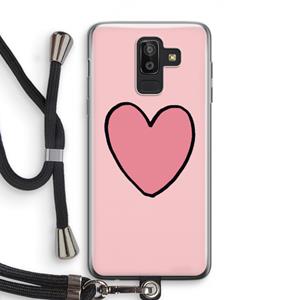 CaseCompany Hartje: Samsung Galaxy J8 (2018) Transparant Hoesje met koord