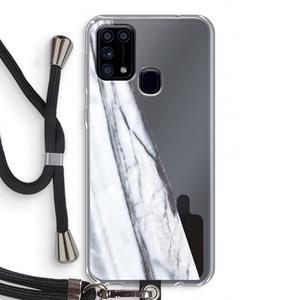 CaseCompany Gestreepte marmer: Samsung Galaxy M31 Transparant Hoesje met koord