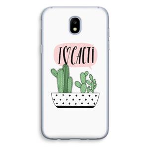 CaseCompany I love cacti: Samsung Galaxy J5 (2017) Transparant Hoesje