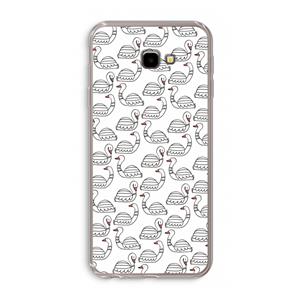 CaseCompany Zwanen: Samsung Galaxy J4 Plus Transparant Hoesje