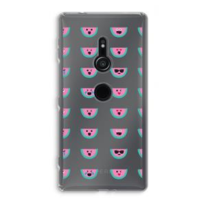 CaseCompany Smiley watermeloenprint: Sony Xperia XZ2 Transparant Hoesje
