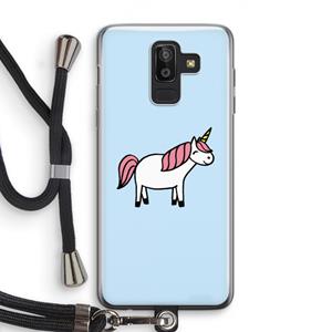 CaseCompany Eenhoorn: Samsung Galaxy J8 (2018) Transparant Hoesje met koord