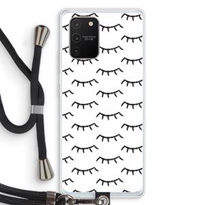 CaseCompany Wimpers: Samsung Galaxy S10 Lite Transparant Hoesje met koord