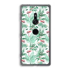 CaseCompany Flamingo bladeren: Sony Xperia XZ2 Transparant Hoesje