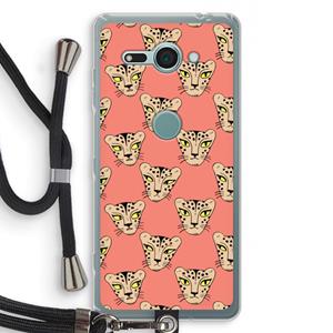 CaseCompany Tijger: Sony Xperia XZ2 Compact Transparant Hoesje met koord