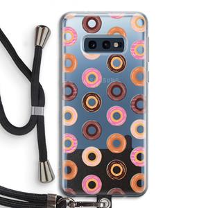 CaseCompany Donuts: Samsung Galaxy S10e Transparant Hoesje met koord