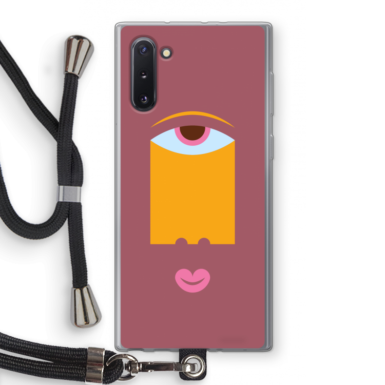 CaseCompany Mono V: Samsung Galaxy Note 10 Transparant Hoesje met koord