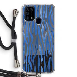 CaseCompany Blauwe nerven: Samsung Galaxy M31 Transparant Hoesje met koord