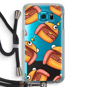 CaseCompany Hamburger: Samsung Galaxy S6 Transparant Hoesje met koord