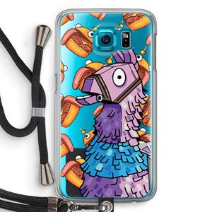 CaseCompany Loot Burger: Samsung Galaxy S6 Transparant Hoesje met koord