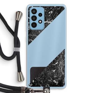 CaseCompany Zwart marmer: Samsung Galaxy A52 Transparant Hoesje met koord