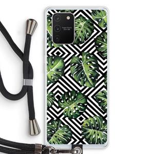 CaseCompany Geometrische jungle: Samsung Galaxy S10 Lite Transparant Hoesje met koord