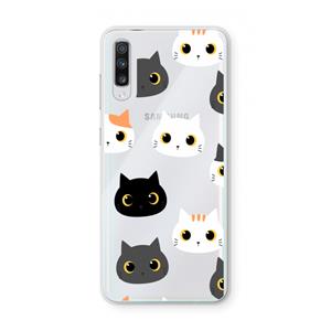 CaseCompany Katten: Samsung Galaxy A70 Transparant Hoesje