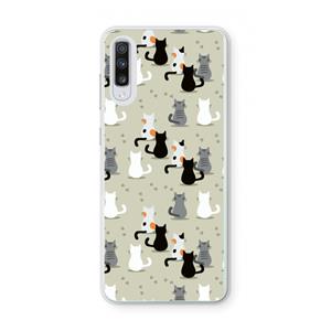 CaseCompany Katten: Samsung Galaxy A70 Transparant Hoesje