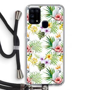 CaseCompany Gele kuif: Samsung Galaxy M31 Transparant Hoesje met koord