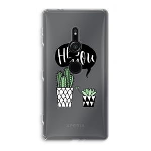 CaseCompany Hey you cactus: Sony Xperia XZ2 Transparant Hoesje