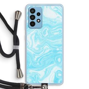 CaseCompany Waterverf blauw: Samsung Galaxy A52 Transparant Hoesje met koord