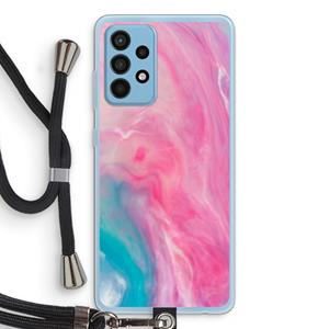 CaseCompany Roze explosie: Samsung Galaxy A52 Transparant Hoesje met koord