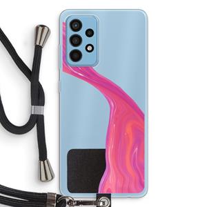 CaseCompany Paarse stroom: Samsung Galaxy A52 Transparant Hoesje met koord