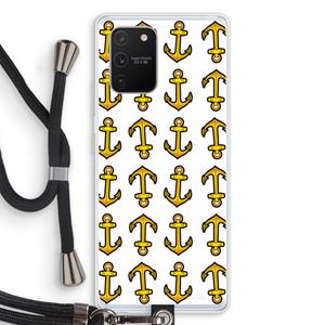 CaseCompany Musketon Anchor: Samsung Galaxy S10 Lite Transparant Hoesje met koord