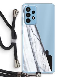 CaseCompany Gestreepte marmer: Samsung Galaxy A52 Transparant Hoesje met koord