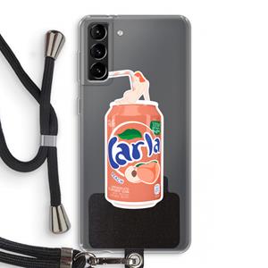 CaseCompany S(peach)less: Samsung Galaxy S21 Plus Transparant Hoesje met koord