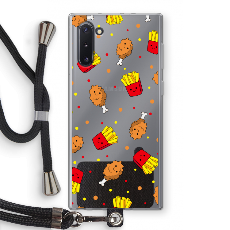 CaseCompany Chicken 'n Fries: Samsung Galaxy Note 10 Transparant Hoesje met koord