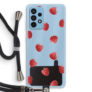 CaseCompany Framboosjes: Samsung Galaxy A52 Transparant Hoesje met koord