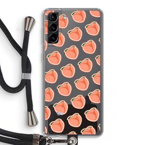 CaseCompany Just peachy: Samsung Galaxy S21 Plus Transparant Hoesje met koord
