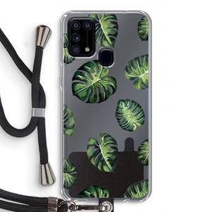 CaseCompany Tropische bladeren: Samsung Galaxy M31 Transparant Hoesje met koord