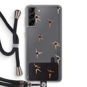 CaseCompany Dancing #1: Samsung Galaxy S21 Plus Transparant Hoesje met koord