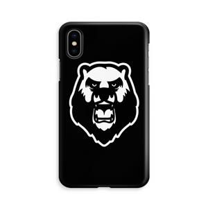 CaseCompany Angry Bear (black): iPhone Xs Volledig Geprint Hoesje