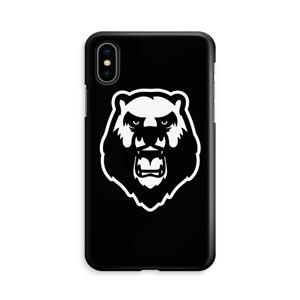 CaseCompany Angry Bear (black): iPhone Xs Volledig Geprint Hoesje