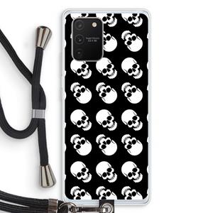 CaseCompany Musketon Skulls: Samsung Galaxy S10 Lite Transparant Hoesje met koord