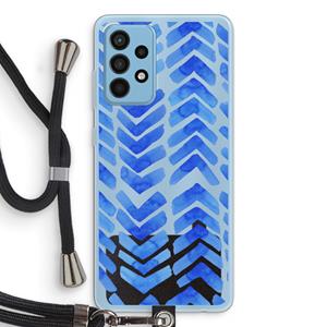 CaseCompany Blauwe pijlen: Samsung Galaxy A52 Transparant Hoesje met koord