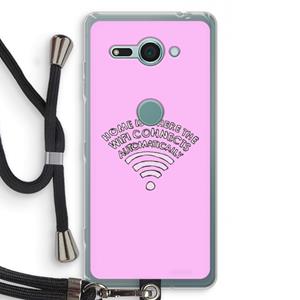 CaseCompany Home Is Where The Wifi Is: Sony Xperia XZ2 Compact Transparant Hoesje met koord