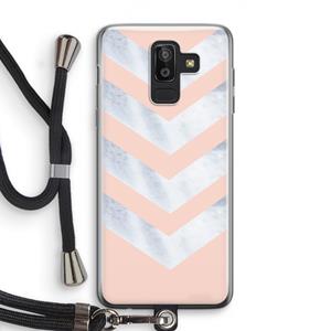 CaseCompany Marmeren pijlen: Samsung Galaxy J8 (2018) Transparant Hoesje met koord