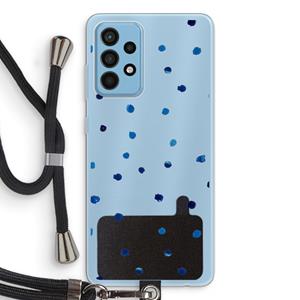 CaseCompany Blauwe stippen: Samsung Galaxy A52 Transparant Hoesje met koord
