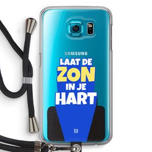 CaseCompany Laat de zon in je hart: Samsung Galaxy S6 Transparant Hoesje met koord