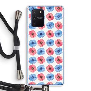 CaseCompany Klaproosjes: Samsung Galaxy Note 10 Lite Transparant Hoesje met koord