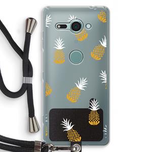 CaseCompany Ananasjes: Sony Xperia XZ2 Compact Transparant Hoesje met koord